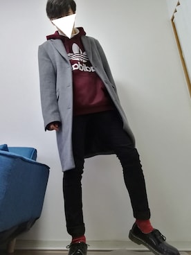 「マーチン」｜「アイテム（チェスターコート）」を使った、光さん（メンズ・167cm）の冬コーディネート