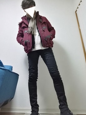 「グレンチェック」｜「アイテム（ダッフルコート）」を使った、光さん（メンズ・167cm）の冬コーディネート