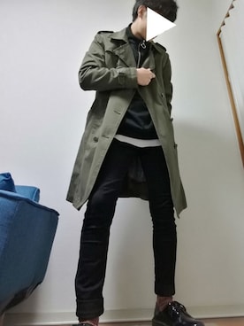 「マーチン」｜「アイテム（トレンチコート）」を使った、光さん（メンズ・167cm）の冬コーディネート