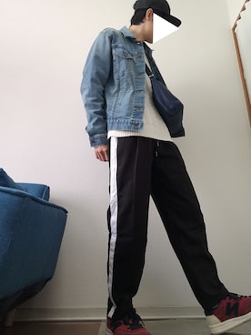 「ワインレッド」｜「アイテム（その他アウター）」を使った、光さん（メンズ・167cm）の春コーディネート