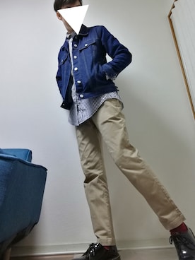「ZIP FIVE（ジップファイブ）のアイテム（デニムジャケット）」を使った、光さん（メンズ・167cm）の春コーディネート