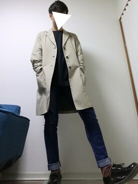 「マーチン」｜「アイテム（チェスターコート）」を使った、光さん（メンズ・167cm）の春コーディネート