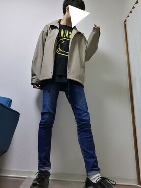 「NIRVANA」｜「アイテム（その他アウター）」を使った、光さん（メンズ・167cm）の春コーディネート