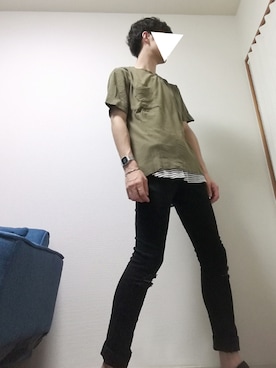「jiggys shop（ジギーズショップ）のアイテム（チノパンツ）」を使った、光さん（メンズ・167cm）の夏コーディネート