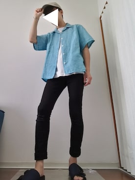 「jiggys shop（ジギーズショップ）のアイテム（チノパンツ）」を使った、光さん（メンズ・167cm）の夏コーディネート