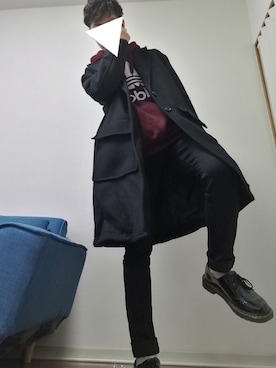 「マーチン」｜「アイテム（チェスターコート）」を使った、光さん（メンズ・167cm）の秋コーディネート