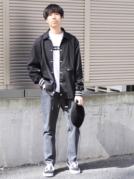 「coen」｜「アイテム（ブルゾン）」を使った、Yasさん（メンズ・173cm）の冬コーディネート