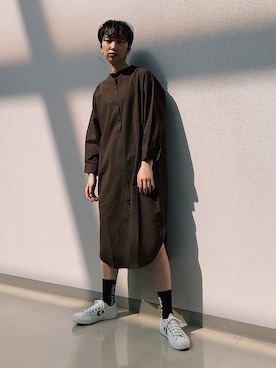 「アイテム（ソックス/靴下、ブラック系）」を使った、よここさん（レディース・168cm）の秋コーディネート