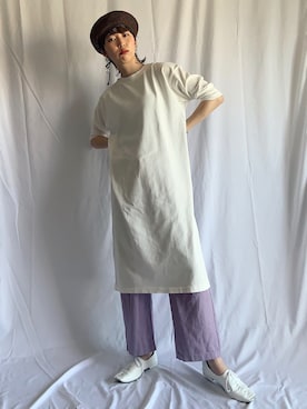 「JEANASIS（ジーナシス）のアイテム（バレエシューズ）」を使った、よここさん（レディース・168cm）の春コーディネート