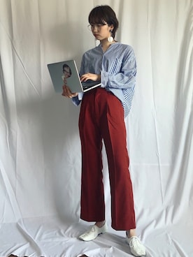 「JEANASIS（ジーナシス）のアイテム（バレエシューズ）」を使った、よここさん（レディース・168cm）の春コーディネート