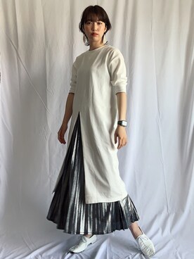 「JEANASIS（ジーナシス）のアイテム（バレエシューズ）」を使った、よここさん（レディース・168cm）の春コーディネート