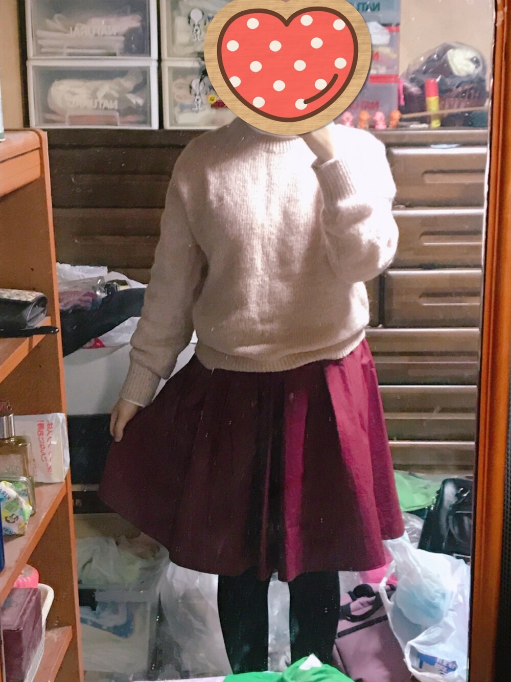 「スカート」｜「UNIQLOのアイテム（ニット/セーター、ピンク系）」を使った、ずみさん（レディース・163cm）の春コーディネートの1枚目の写真