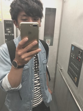 「TAKEO KIKUCHI（タケオキクチ）のアイテム（デニムジャケット）」を使った、yu--kunさん（メンズ・167cm）の春コーディネート