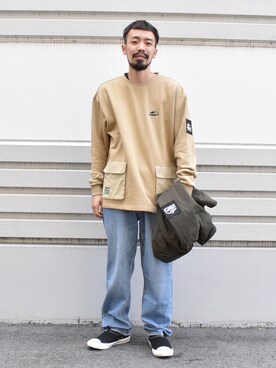 「Right-on（ライトオン）のアイテム（ブルゾン）」を使った、ヒゲ太朗さん（メンズ・172cm）の秋コーディネート