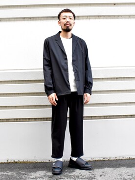 「Right-on（ライトオン）のアイテム（テーラードジャケット）」を使った、ヒゲ太朗さん（メンズ・172cm）の秋コーディネート