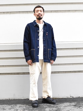 「m47」｜「アイテム（カバーオール）」を使った、ヒゲ太朗さん（メンズ・172cm）の秋コーディネート
