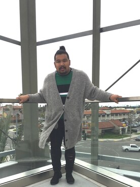 「plussize」｜「アイテム（ジャケット/アウター）」を使った、darv_vaderさん（メンズ・170cm）の春コーディネート