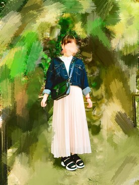 「スポサン」｜「アイテム（デニムジャケット）」を使った、nae＊°さん（レディース・153cm）の春コーディネート