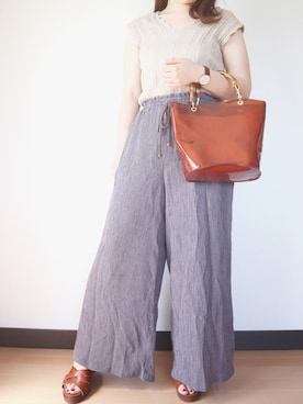 「ぽっちゃり、夏」｜「アイテム（腕時計）」を使った、nae＊°さん（レディース・154cm）の夏コーディネート
