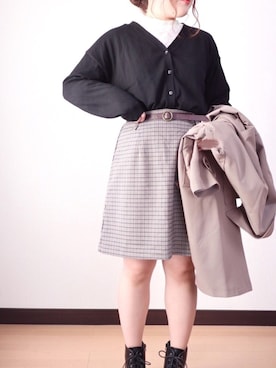 「ハニーズ」｜「アイテム（トレンチコート）」を使った、nae＊°さん（レディース・154cm）の秋コーディネート