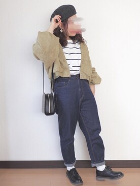 「RETRO GIRL（レトロガール）のアイテム（ブルゾン）」を使った、nae＊°さん（レディース・154cm）の冬コーディネート