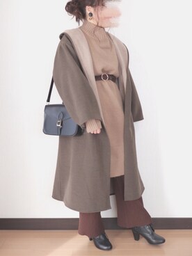 「ハニーズ」｜「アイテム（その他アウター）」を使った、nae＊°さん（レディース・154cm）の冬コーディネート