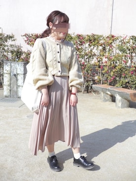 「アプレジュール」｜「アイテム（カーディガン/ボレロ）」を使った、nae＊°さん（レディース・154cm）の春コーディネート