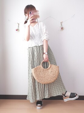 「アプレジュール」｜「アイテム（ハンドバッグ）」を使った、nae＊°さん（レディース・154cm）の春コーディネート