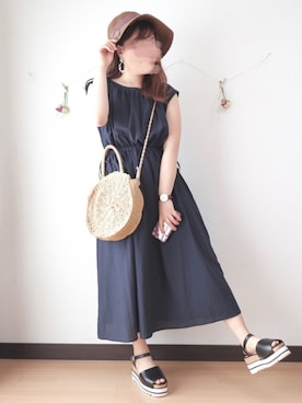 「ぽっちゃり、夏」｜「アイテム（その他）」を使った、nae＊°さん（レディース・154cm）の春コーディネート