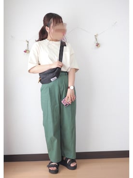 「ユニクロ」｜「アイテム（サンダル）」を使った、nae＊°さん（レディース・154cm）の春コーディネート