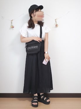 「ぽっちゃり、夏」｜「アイテム（その他）」を使った、nae＊°さん（レディース・154cm）の夏コーディネート