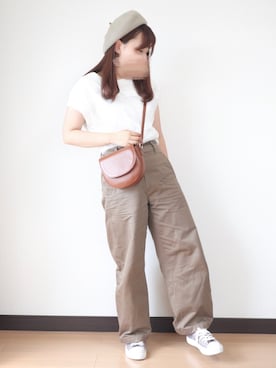 「ぽっちゃり、夏」｜「アイテム（帽子）」を使った、nae＊°さん（レディース・154cm）の夏コーディネート