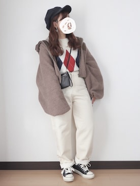 「冬」｜「しまむら（シマムラ）のアイテム」を使った、nae＊°さん（レディース・154cm）の冬コーディネート