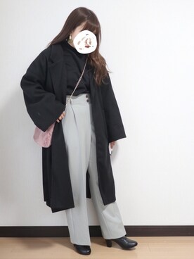 「ピスタチオ」｜「アイテム（チェスターコート）」を使った、nae＊°さん（レディース・154cm）の冬コーディネート