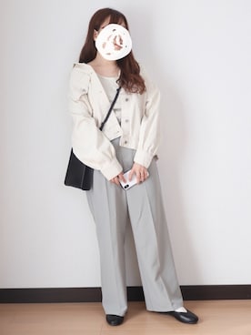 「ピスタチオ」｜「アイテム（デニムジャケット）」を使った、nae＊°さん（レディース・154cm）の春コーディネート