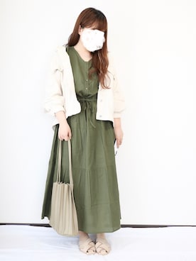 「部屋撮り」｜「アイテム（デニムジャケット）」を使った、nae＊°さん（レディース・154cm）の春コーディネート