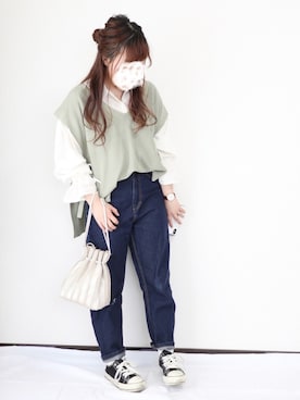 「tiptop」｜「アイテム（アナログ腕時計）」を使った、nae＊°さん（レディース・154cm）の春コーディネート