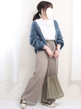 「アイテム（腕時計、ブラウン系）」を使った、nae＊°さん（レディース・154cm）の秋コーディネート