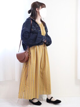 「sakishimatokyo」｜「アイテム（デニムジャケット）」を使った、nae＊°さん（レディース・154cm）の秋コーディネート