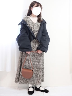 「kutir（クティール）のアイテム（マウンテンパーカー）」を使った、nae＊°さん（レディース・154cm）の冬コーディネート