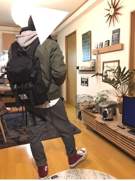 「niko and...（ニコアンド）のアイテム（MA-1）」を使った、Demeさん（メンズ・161cm）の冬コーディネート