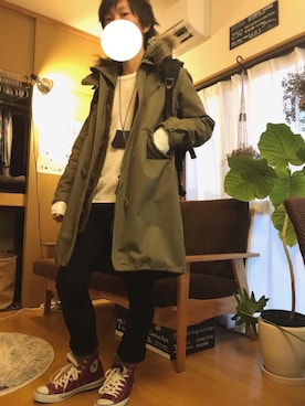 「AZUL by moussy（アズールバイマウジー）のアイテム（レッグウェア）」を使った、Demeさん（メンズ・161cm）の冬コーディネート