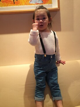 「ZARA KIDSのアイテム（ニット/セーター、ホワイト系）」を使った、riyo1204さん（レディース）の冬コーディネート