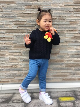 「adidas（アディダス）のアイテム（スニーカー、ホワイト系）」を使った、riyo1204さん（レディース）の春コーディネート