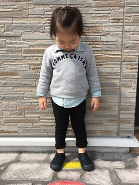 「COMME CA ISM（コムサイズム）のアイテム（トップス、グレー系）」を使った、riyo1204さん（レディース）の春コーディネート