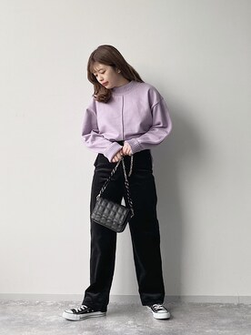 「ハイネックトップス」｜ミクさん（レディース・160cm）の秋コーディネート