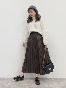 「PAGEBOY（ページボーイ）のアイテム（ハンチング/ベレー帽）」を使った、ミクさん（レディース・160cm）の冬コーディネート