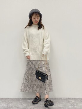 「PAGEBOY（ページボーイ）のアイテム（ハンチング/ベレー帽）」を使った、ミクさん（レディース・160cm）の冬コーディネート