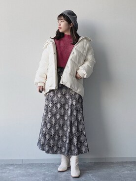 「PAGEBOY（ページボーイ）のアイテム（ハンチング/ベレー帽）」を使った、ミクさん（レディース・160cm）の冬コーディネート