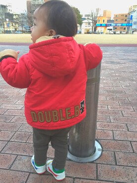 「DOUBLE_B（ダブルビー）のアイテム（ジャケット/アウター）」を使った、marilynさん（キッズ・80cm）の冬コーディネート